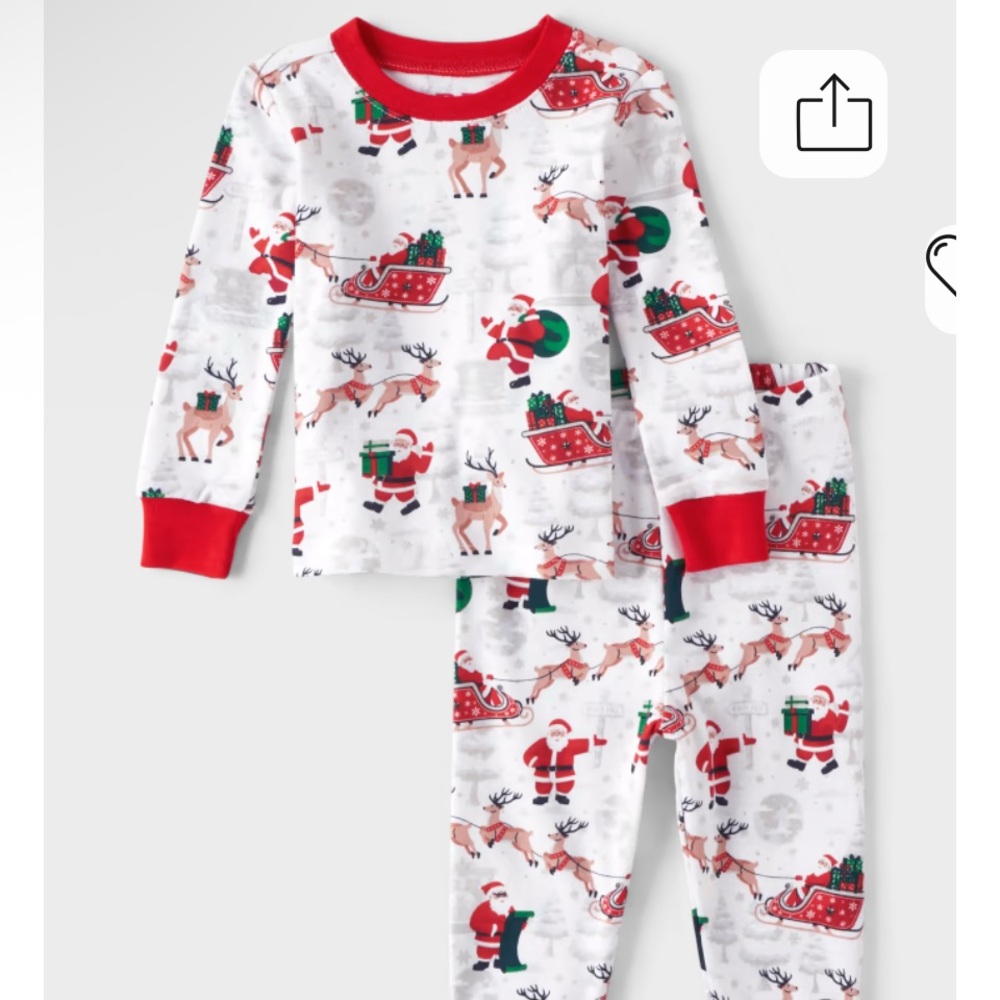 THE CHILDREN’S PLACE | Toddler Santa Reindeer Snug Fit Cotton Pajamas Sz 5T